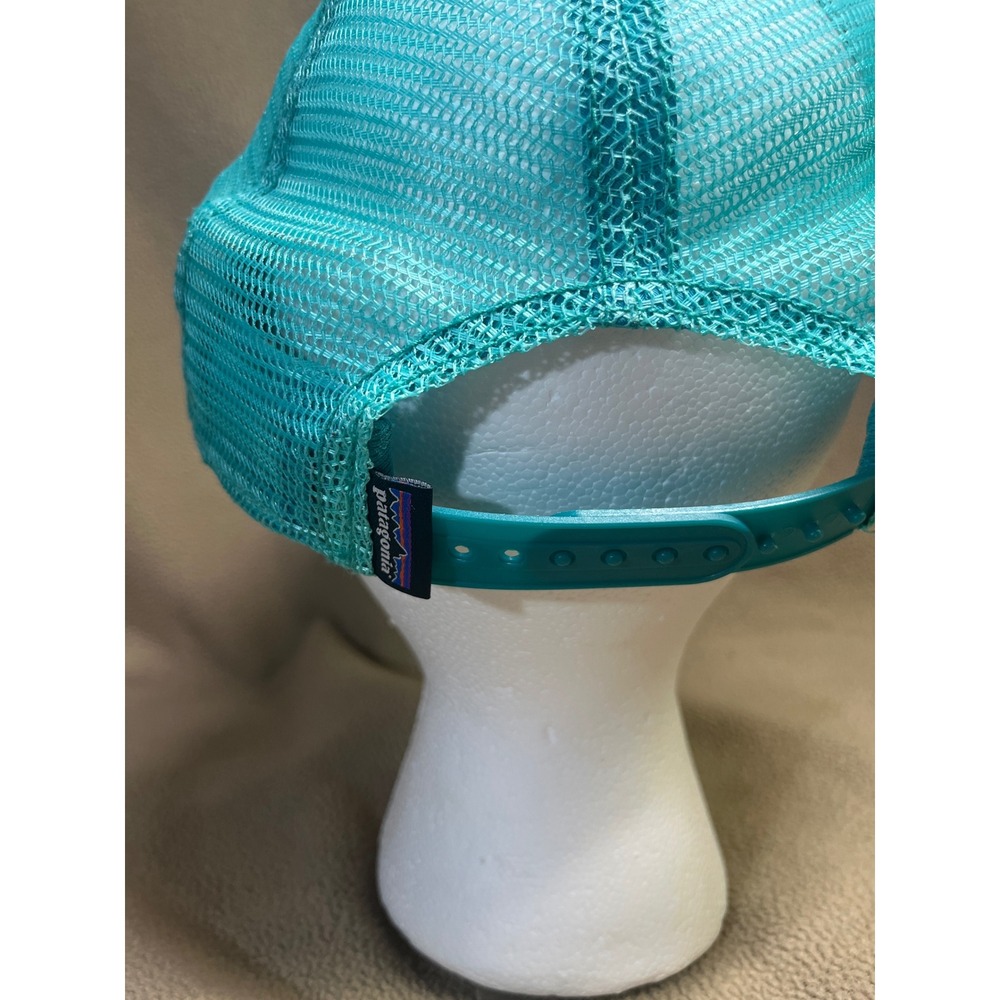 Patagonia Duckbill Trucker Hat Teal Geometric Tribal Mesh Snapback Cap ALL - Picture 4 of 11